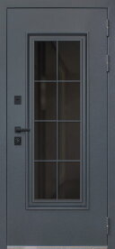 Стальная дверь "Titanium" с окном и английской решеткой (терморазрыв 3к