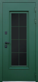 Стальная дверь "Олимп" с окном и английской решеткой (терморазрыв 3к)
