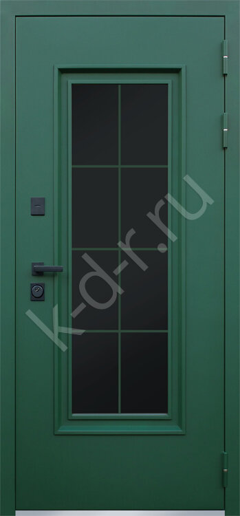 Стальная дверь "Олимп" с окном и английской решеткой (терморазрыв 3к)